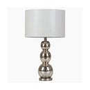 Mineta White & Antique Silver Table Lamp
