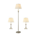 Griffin Brushed Nickel 3pc Slender Lamp Set
