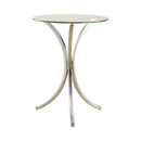 Eloise Chrome Round Accent Table w/ Curved Legs