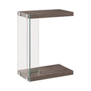 Dominik - Weathered Grey & Clear - Accent Table - Ornate Home