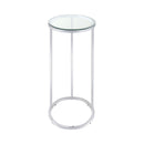 Kyle Chrome & Clear Oval Snack Table