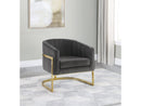 Sidra - Dark Grey& Gold - Accent Chair - Ornate Home