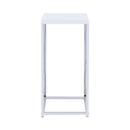 Edmund White & Chrome Accent Table w/ XCross Glossy