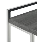 Dani Weathered Grey Rectangular Snack Table w/ Metal Base