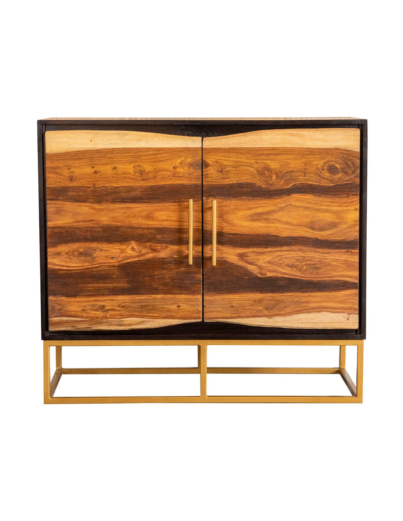 Kris - Black Walnut & Gold - 2 Door Accent Cabinet - Ornate Home