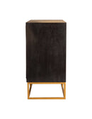 Kris - Black Walnut & Gold - 2 Door Accent Cabinet - Ornate Home