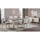 Halsey - Weathered White/Dark Walnut - Dining Set w/ 18" Butterfly Leaf Table - Ornate Home