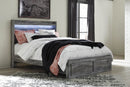 Baystorm Gray Queen Panel Bed w/ 2 Storage Drawers