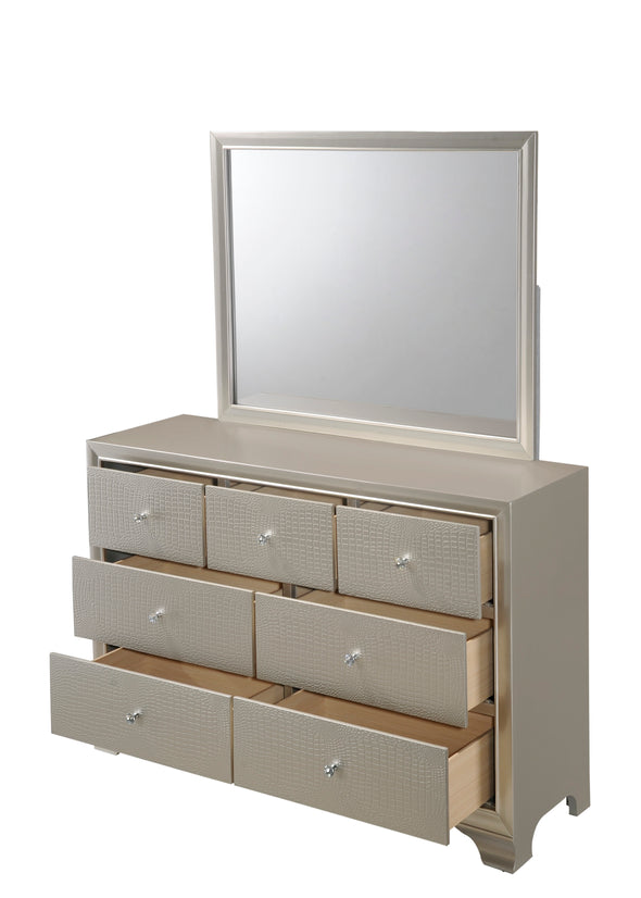 Lyssa Champagne LED Panel Bedroom Set