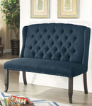 Sania III Antique Black & Blue 2 Seater Dining Bench