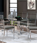 Casper Chrome & Glass Dining Room Table