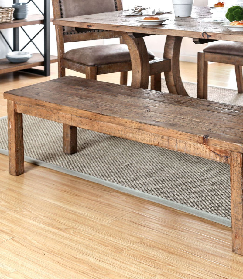 Gianna  Rustic Oak Wooden Bench