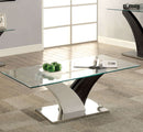 Sloane - White/Dark Gray & Chrome Coffee Table