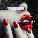 Black Lace Tempered Glass w / Foil & Rhinestones  Wall ArtWall Art