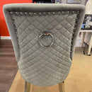 Nasir - Gray Faux Marble & Mirrored Silver - 7pc Dining Room Set - Ornate Home