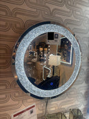 Tayla Silver Round Wall Mirror w/ LED