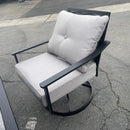 Segovia Black & Gray Outdoor Dining Set w/ Fire Pit / 5pc