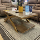 Bryanna Antique Light Oak 3pc Coffee Table Set