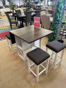 Bingham - Dark Walnut & Antique White - Counter Height Dining Set / 5pc - Ornate Home
