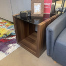 Langenthal - Dark Walnut & Black - Glass Top End Table - Ornate Home