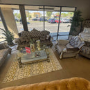 Versailles - Velvet & Antique Platinum - Sofa w/5 Pillows - Ornate Home