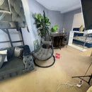 Uzae - Gray - Patio Swing Chair w/ Stand - Ornate Home