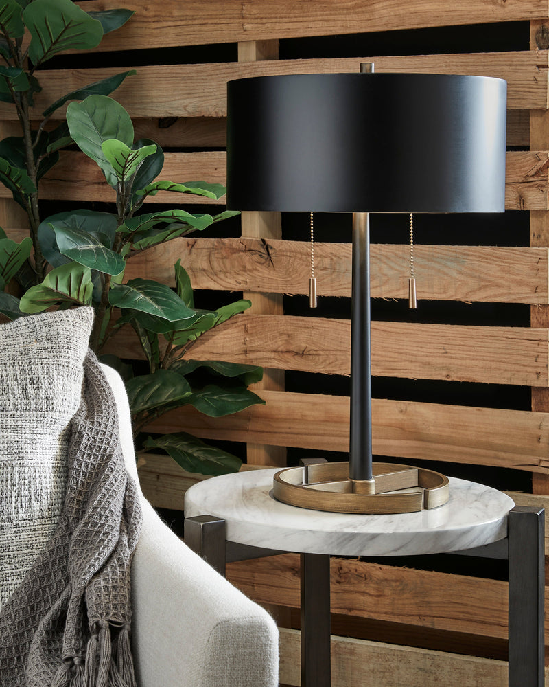 Amadell Black & Gold Finish Table Lamp