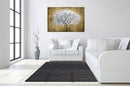 White Tree Tempered Glass w / Foil Wall Art