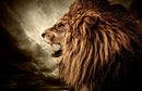 Roaring Lion Tempered Glass w / Foil Wall Art