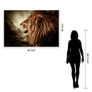 Roaring Lion Tempered Glass w / Foil Wall Art
