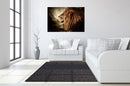 Roaring Lion Tempered Glass w / Foil Wall Art