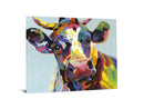 Abstract Cow Tempered Glass w / Foil Wall Art