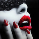 Black Lace Tempered Glass w / Foil & Rhinestones  Wall ArtWall Art