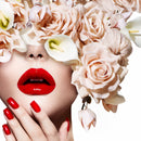 Floral Faces Tempered Glass w / Foil Wall Art