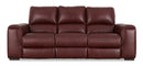 Alessandro Garnet Leather-match Power Reclining Sofa