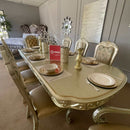 Dresden - Gold Patina & Bone - Dining Table w/ Extensions - Ornate Home