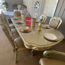 Dresden - Gold Patina & Bone - Dining Table w/ Extensions - Ornate Home
