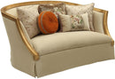 Acme Furniture Daesha Loveseat in Tan Flannel & Antique Gold 50836 - Ornate Home