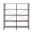 Analiese - Grey Driftwood - 4-Shelf Open Bookcase - Ornate Home