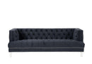 Ansario - Black Velvet - Stationary Sofa - Ornate Home