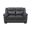 Arabella - Grey Faux Leather - 2pc Living Room Set - Ornate Home