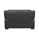 Arabella - Grey Faux Leather - 3pc Living Room Set - Ornate Home