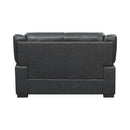 Arabella - Grey Faux Leather - Loveseat - Ornate Home