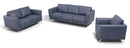 Astonic - Blue Leather - Living Room Set / 3pc - Ornate Home