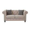 Aurelia Linen Stationary Loveseat w/2 Pillows - Ornate Home