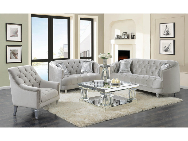 Avonlea - Grey - 3pc Living Room Set - Ornate Home