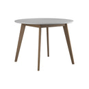 Breckenridge - Matte White & Natural Oak - Round Dining Table - Ornate Home