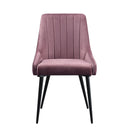 Caspian - Pink Fabric & Black - Side Chair (Set of 2) - Ornate Home