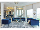 Chalet - Blue Velvet - 3pc Living Room Set - Ornate Home