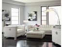 Chaviano - Pearl White -3pc Living Room Set - Ornate Home
